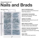 Qualihome Hardware Nail Assortment Kit, Includes Finish, Wire, Common, Brad and Picture Hanging Nails
